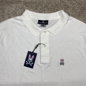NEW Psycho‎ Bunny Men's 2XL Big And Tall Classic Polo Shirt White NWT MSRP $130